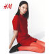 HM women's red skirt summer new velvet A-line short skirt 1271132
