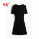 HM Summer Women's Flared Skirt Hem Rib Knitted Dress 1262820
