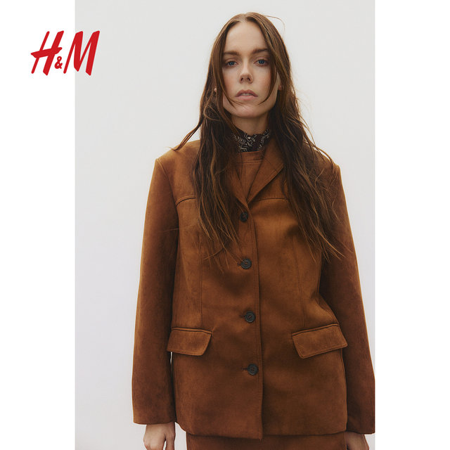 HM women's suit 2025 summer new loose fashion single-breasted simple commuter casual jacket 1266793
