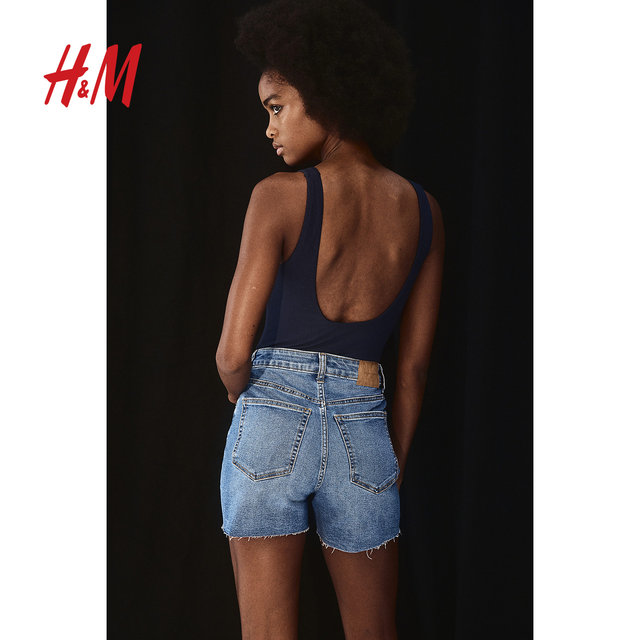 HM women's jeans summer high waist casual fur and fashionable hot girl style shorts 1220489
