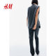 HM women's summer pants fashionable simple commuting elastic band high waist straight trousers 1199739
