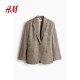 HM women's suit summer v-neck flat collar fashionable commuter loose casual jacket 1232747
