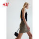HM women's skirt summer fashionable high waist A-line slim mini plaid skirt 1245508

