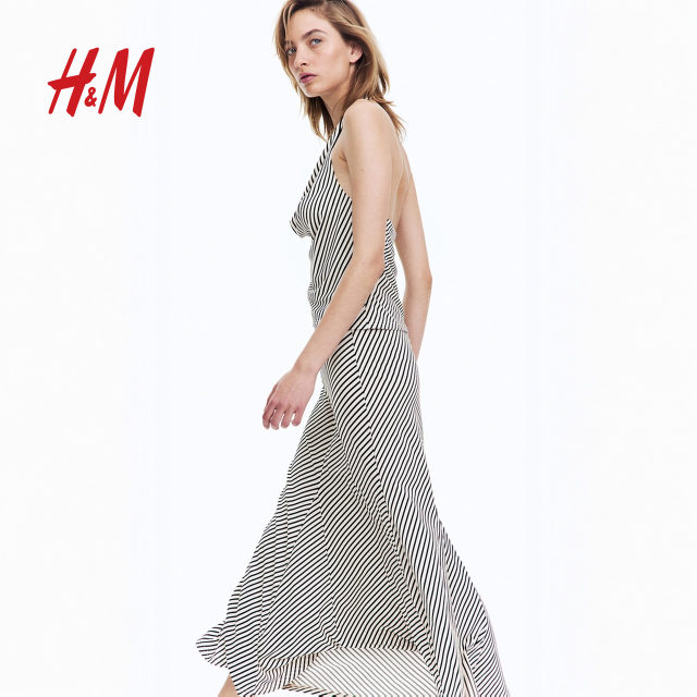 HM2025 summer new women's clothing, fashionable casual and versatile crepe-like A-line skirt 1284906