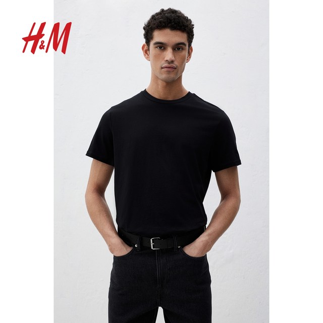 HM men's and women's T-shirts 3-piece summer breathable sports bottoming shirt round neck short sleeve simple top 0945531
