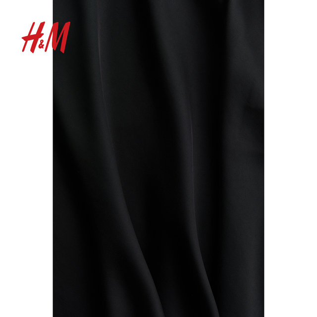 HM women's skirt summer slim high waist slim French soft drooping A-line skirt midi skirt 1246922