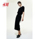 HM women's skirt summer slim crepe woven high waist wrap half-length skirt1247084
