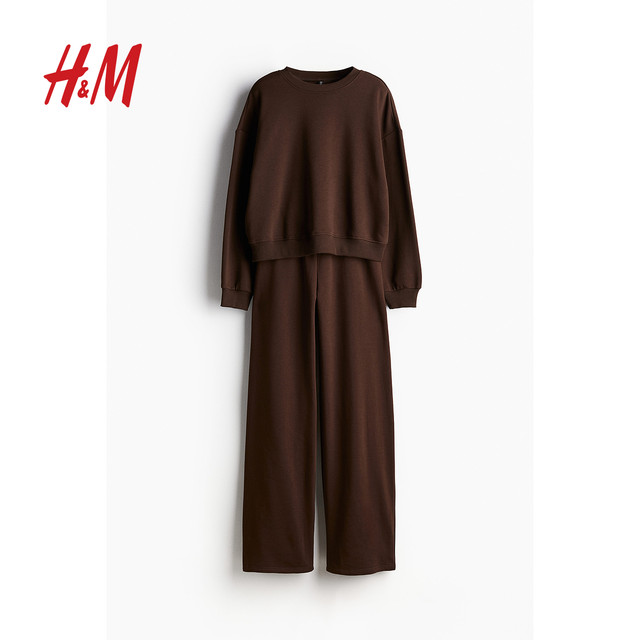 HM women's suit summer slim sports soft long-sleeved sweatshirt jogging pants 1250206
