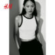 HM women's vest suspender summer slim ribbed cotton short comfortable and fashionable vest 1049251
