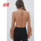 HM women's summer turtleneck lace top 1264623

