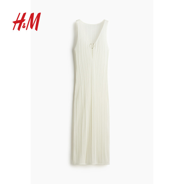 HM Women's Vest Sling Dress 2025 Summer New Rib Knitted Beach Dress 1271310