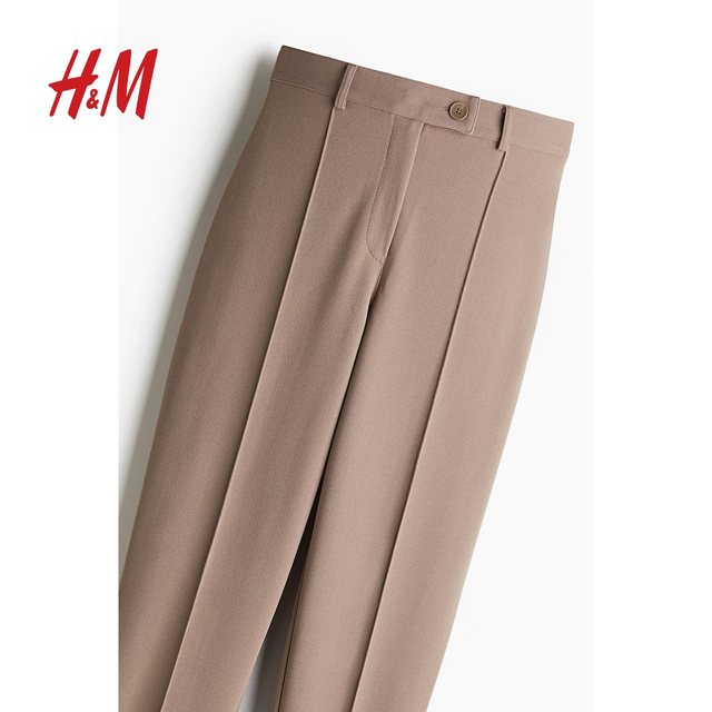 HM women's suit pants summer high waist fashionable simple commuting pants legs ironing trousers 1240747
