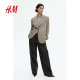 HM women's suit summer v-neck flat collar fashionable commuter loose casual jacket 1232747
