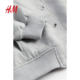 HM women's short jacket summer loose rib felt grey bomber jacket 1209974

