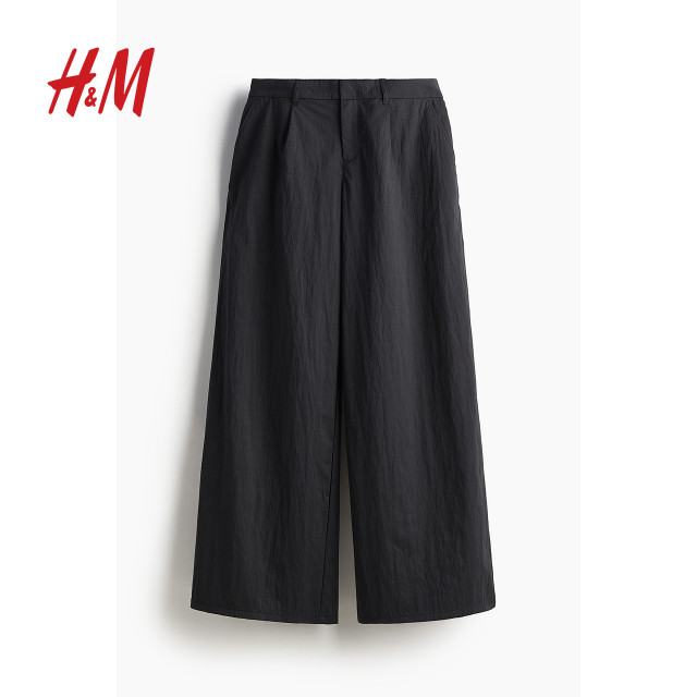 HM women's pants summer loose comfortable casual pants wide-leg pants crepe knitted trousers 1252342