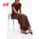 HM women's skirt 2025 summer new fashion straight Korean style elastic waist long skirt 1271529