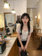 Spot summer French lace polka dot puff sleeve shirt for women sweet slim short doll shirt top for women
