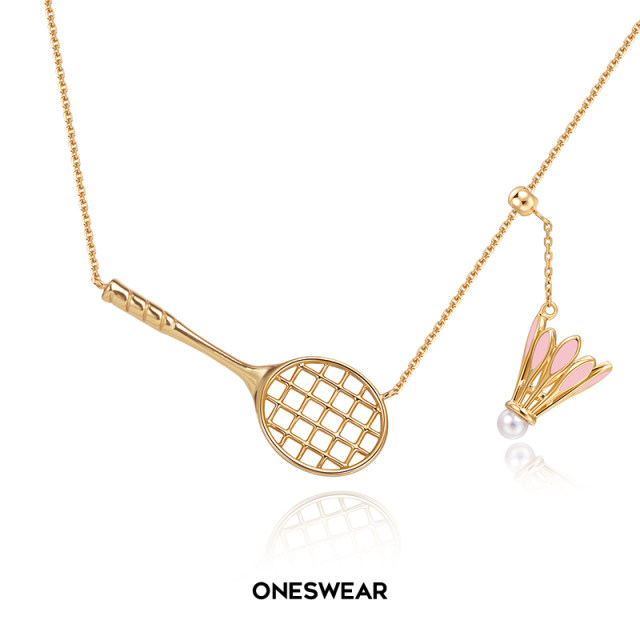 Fan Swear Badminton Necklace Women's Niche Pendant Couple Gift Sports Style Accessories