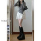 White lace puff cake short skirt Female summer new large size fat mm high waist high waist thin small A -line skirt