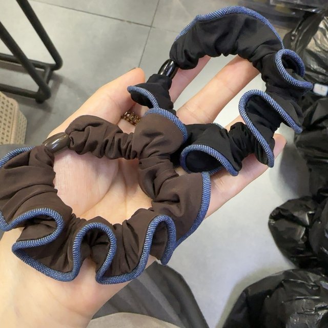 Contrast color fungus side small intestine hair tie high ponytail versatile hair tie high elastic ball head durable hair rope rubber band