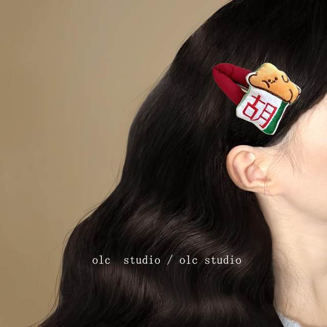 Make a fortune on 'Mah'! Fun and creative mahjong cartoon doll three-dimensional sponge bb clip forehead side bangs clip