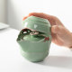 Kuaike Cup One Pot Two Cup Ru Kiln Outdoor Hands Get Teapot Tea Cup Simple Portable Travel Tea Set Set