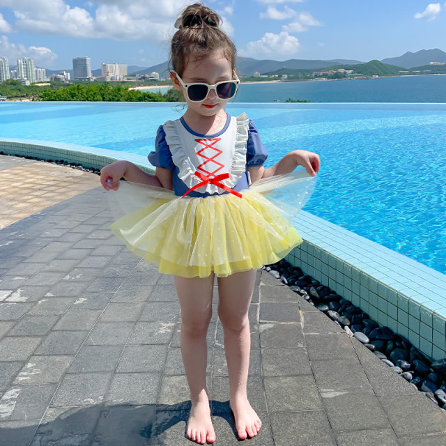 Children's swimsuit girls ins infant baby cute snow white gauze skirt swimsuit little girl swimsuit