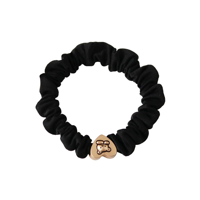 2-piece black head rope cute rabbit small intestine circle high elastic hair rope rubber band temperament tied ponytail hair ring
