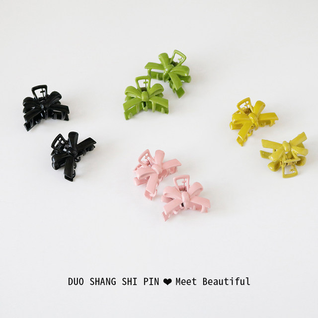 Soft sister princess hair clip female candy color fresh grabbing front forehead bangs clip card bow and clip headdress
