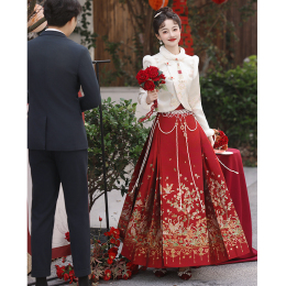 Horse skirt toast 2023 new bride wedding dress wedding dress wedding gown autumn and winter wedding new Chinese dress dress dress suit