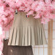 Pleated skirt for women summer high waist A-line slim skirt suit fabric draped sweet college style short skirt pants