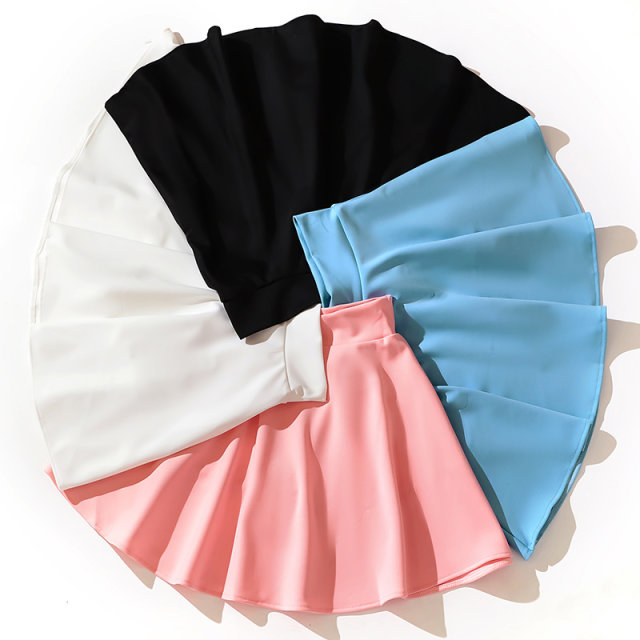 Student skirt for women 2023 new spring and autumn high waist pleated skirt A-line sports short skirt summer Korean style puffy umbrella skirt