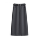 Gray high-waisted straight-tube suit skirt Spring and autumn new A-line versatile slim hip skirt slit mid-length skirt
