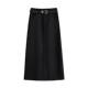 Gray high-waisted straight-tube suit skirt Spring and autumn new A-line versatile slim hip skirt slit mid-length skirt
