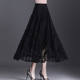 Lace skirt for women 2021 new popular versatile A-line midi skirt for large mesh hollow fairy pleated skirt