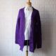 Foreign trade cardigan mid-length women's sweater jacket loose version purple V-neck long-sleeved Tongle temperament jacquard early spring