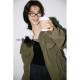 Jinggu white label DADATATA100 cotton loose work jacket for women slightly fat mm wear
