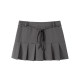 Jinggu white label DADATATA short lace-up pleated skirt for women's summer large-size skirt
