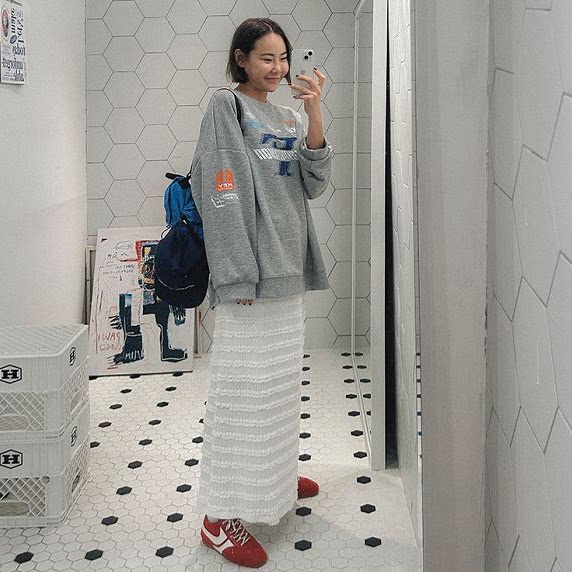 Spot Cmy korea Korean Dongdaemun authentic women's clothing cake skirt slit high waist skirt mid-skirt