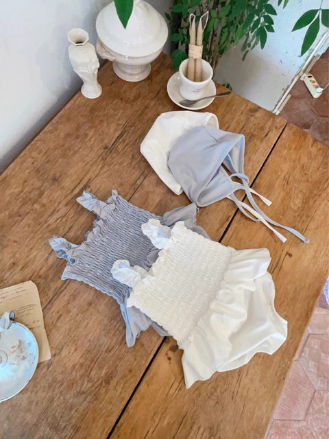 Girls Baby Summer Sling Bikini Clothing Infant Swimsuit Plays Water Haisa Swimsuit, hats
