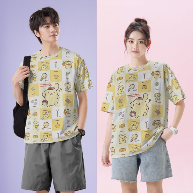 Yellow pudding puppy PomPurin peripheral joint brand large size quick-drying T-shirt men's and women's fashion 0017 design without boundaries