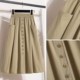 Weigedifeng Hepburn Pocket Skirt for Women with Mueli Silk Large Size Slim Meat-covering Umbrella Skirt Workwear A-line Skirt
