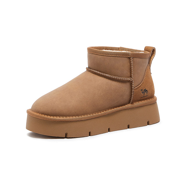 Camel women's shoes 2025 winter new thick-soled snow boots plus velvet thickened cotton shoes warm boots for women