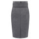 Gray stretch skirt, autumn and winter woolen material, hip-covering skirt, high-waisted, slim-fitting, knee-length mid-skirt, Korean version, versatile one-step skirt
