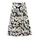 Black and white intellectual printed large skirt retro pocket single layer puffy skirt spring and summer design elastic waist
