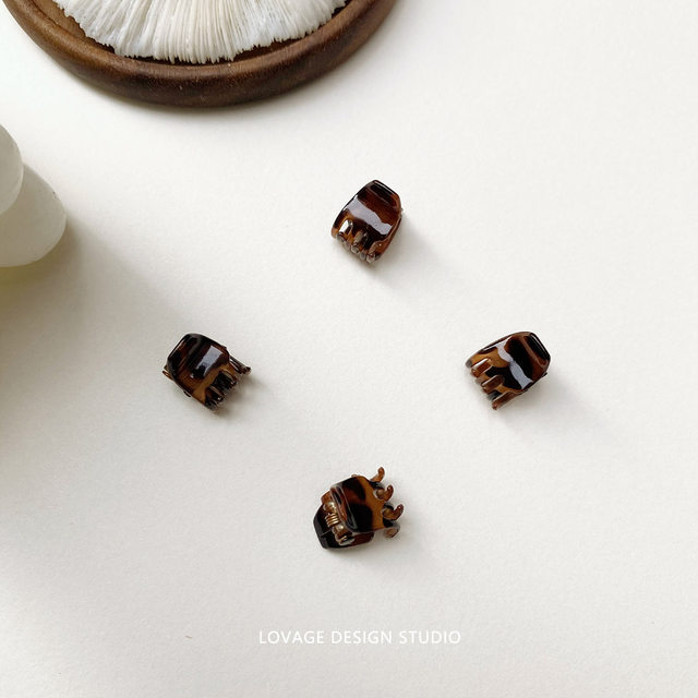 1 cm mini trumpet grabbing hairpin hair leopard pattern smallest card side bangs clip Korean head jewelry female
