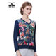 Xing's women's spring clothing new short flower coat mother's knitted top long sleeve casual short jacket for women