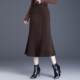 Bright silk knitted skirt female autumn and winter new high -waisted slimming, zipper fishtail skirt, hip skirt