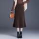 Bright silk knitted skirt female autumn and winter new high -waisted slimming, zipper fishtail skirt, hip skirt