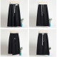 Sweatshirt skirt women's autumn 2025 new lace-up high waist elastic casual one-step long skirt slit straight skirt